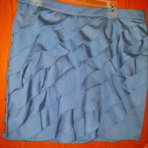 Newyork and company blue ruffle skirt
